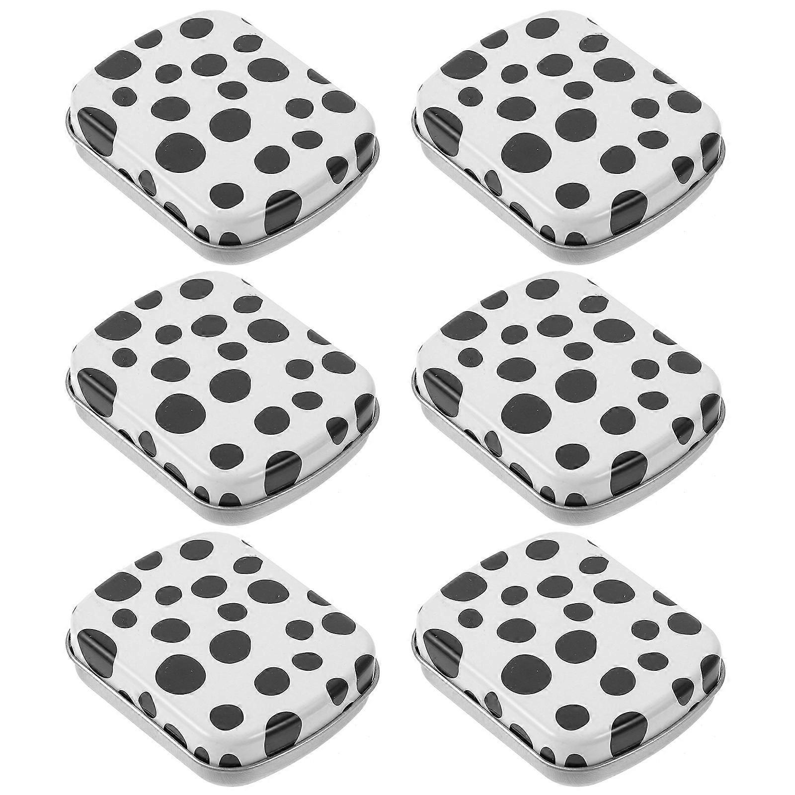 6pcs Iron Small Storage Boxes for Organizing Candy Keys Samples Multi Color Rectangular Design
