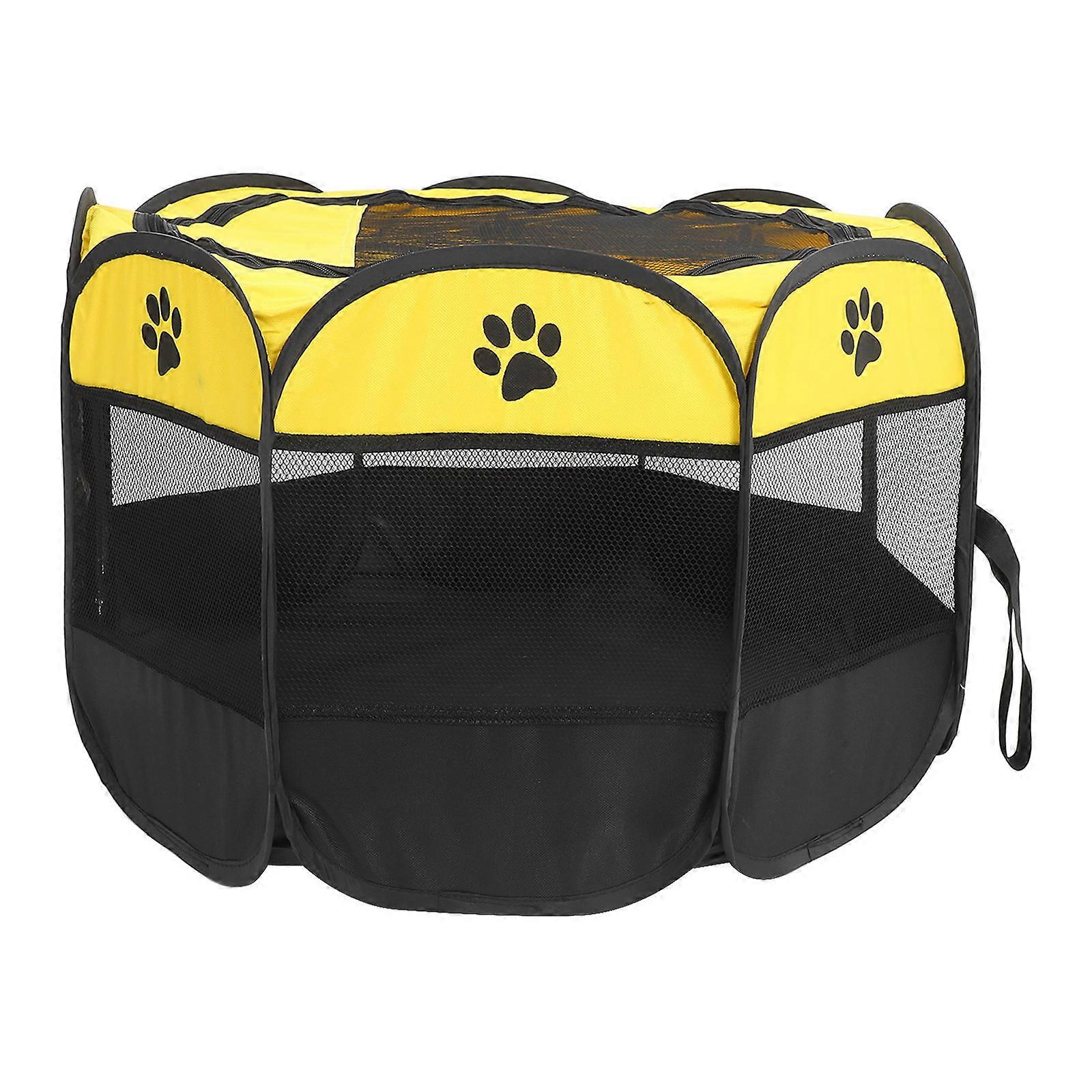 Cat Kennel Extra Large Pet Octagon Tent Indoor And Outdoor Use Yellow 72.00X72.00X45.00CM Oxford Cloth Activity Space 1Pcs