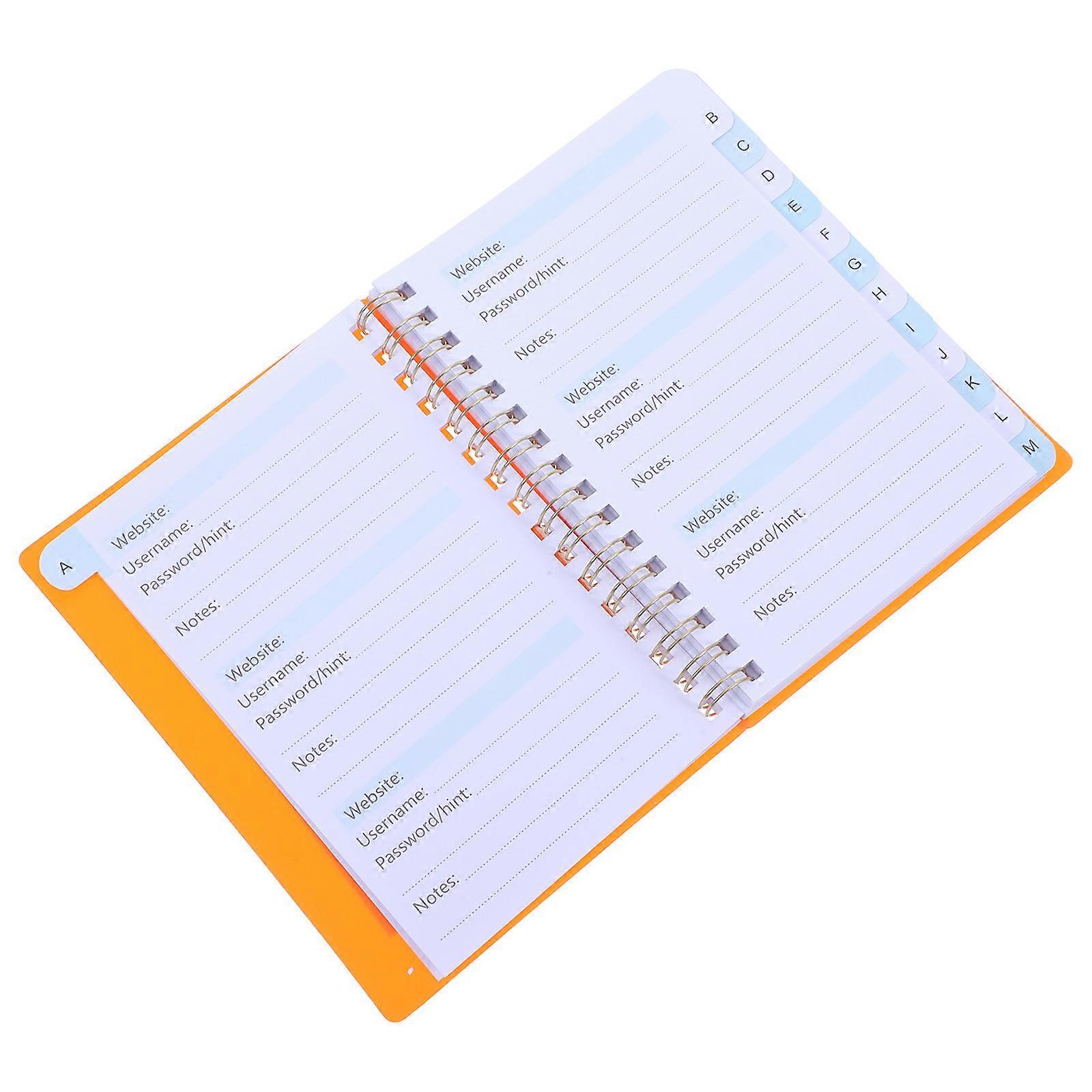 Website Address Recording Password Management Notebook Rectangular Style For Office Use Paper Material Quick Indexing 5.9×4.3×0.6In 1Pack