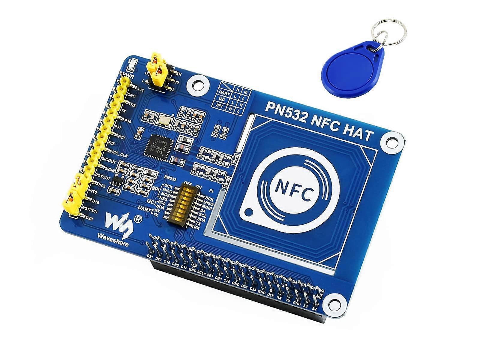PN532 NFC HAT For Raspberry Pi I2C/SPI/UART, Supports MIFARE NTAG2xx Cards, Compatible With Python/C STM32