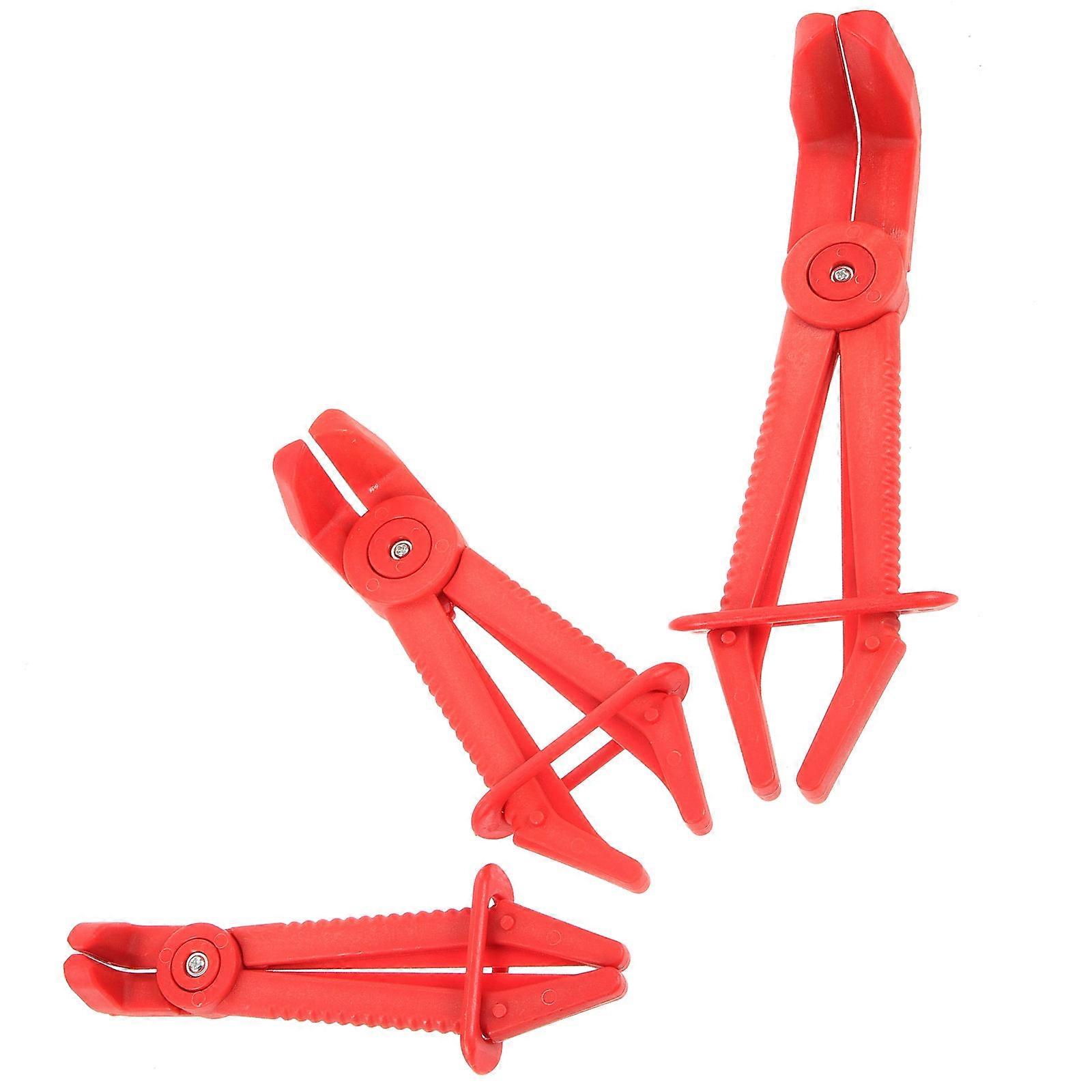 Hose Clamp Pliers Pinch Off Coolant Systems Workshop Use 16x7.5x5cm Red Plastic 3Pcs
