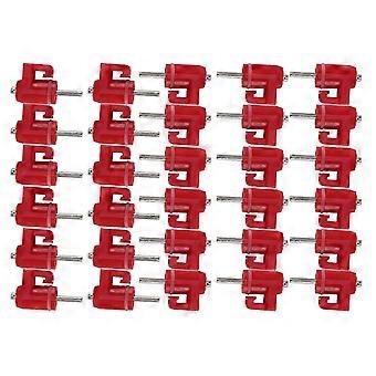 30 Pcs Chicken Nipple Waterer Drinker - Poultry Water Nipple Feeding Accessories with Red Heads & Coarse Nails for Outdoor Use