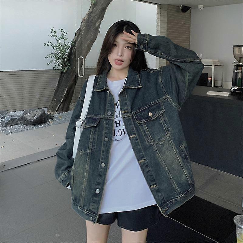 Women's Spring and Autumn Trend Denim Jacket Loose Casual Long-sleeved Tide Jacket