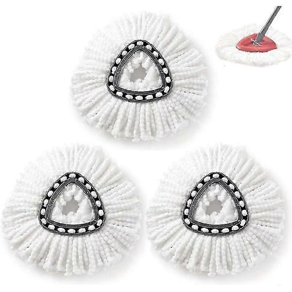 Replacement mop head, 3 pieces Microfiber mop refill heads for Spin mop, Microfiber mop head for Cleaning
