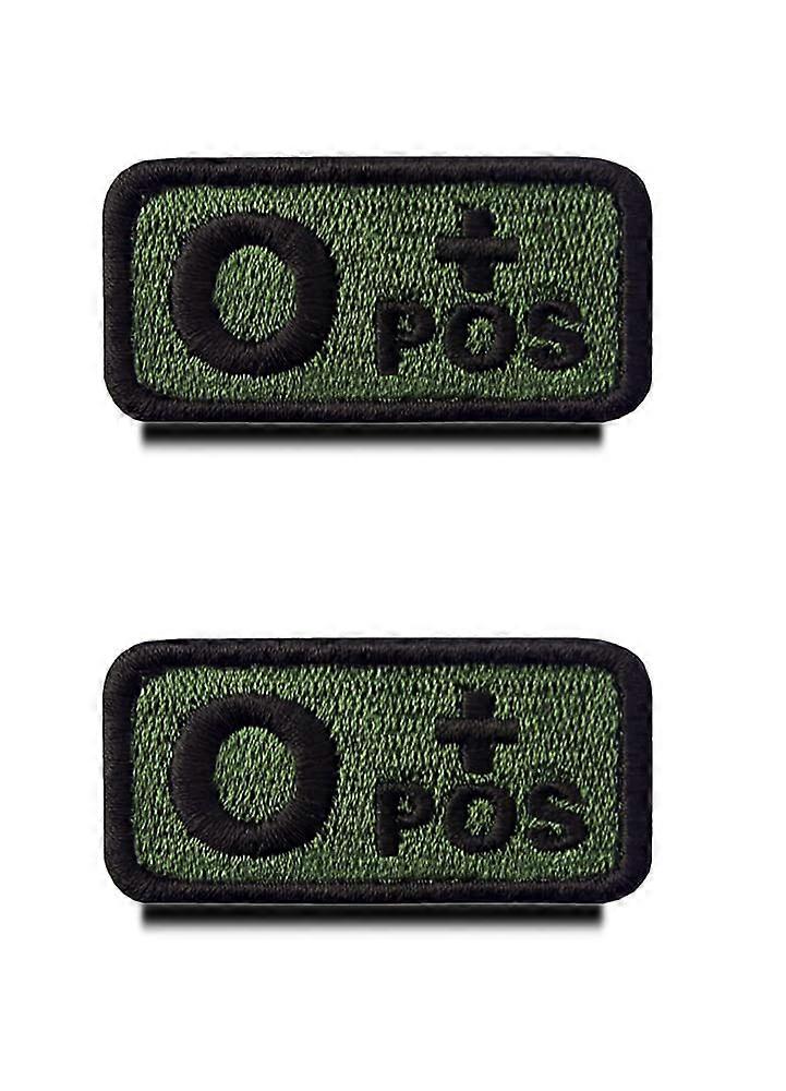 Patch Embroidered Blood Type O Cross Patch, Pack of 2, Tactical Patch, Military Green