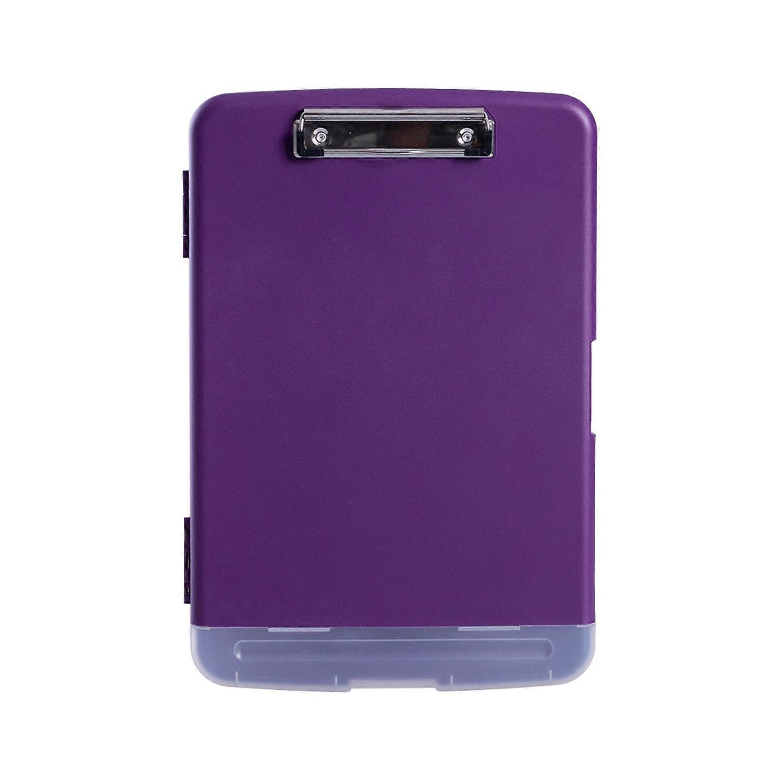 Flat clipboard with storage space and pen holder, clipboard for breastfeeding in A4 format, dark purple