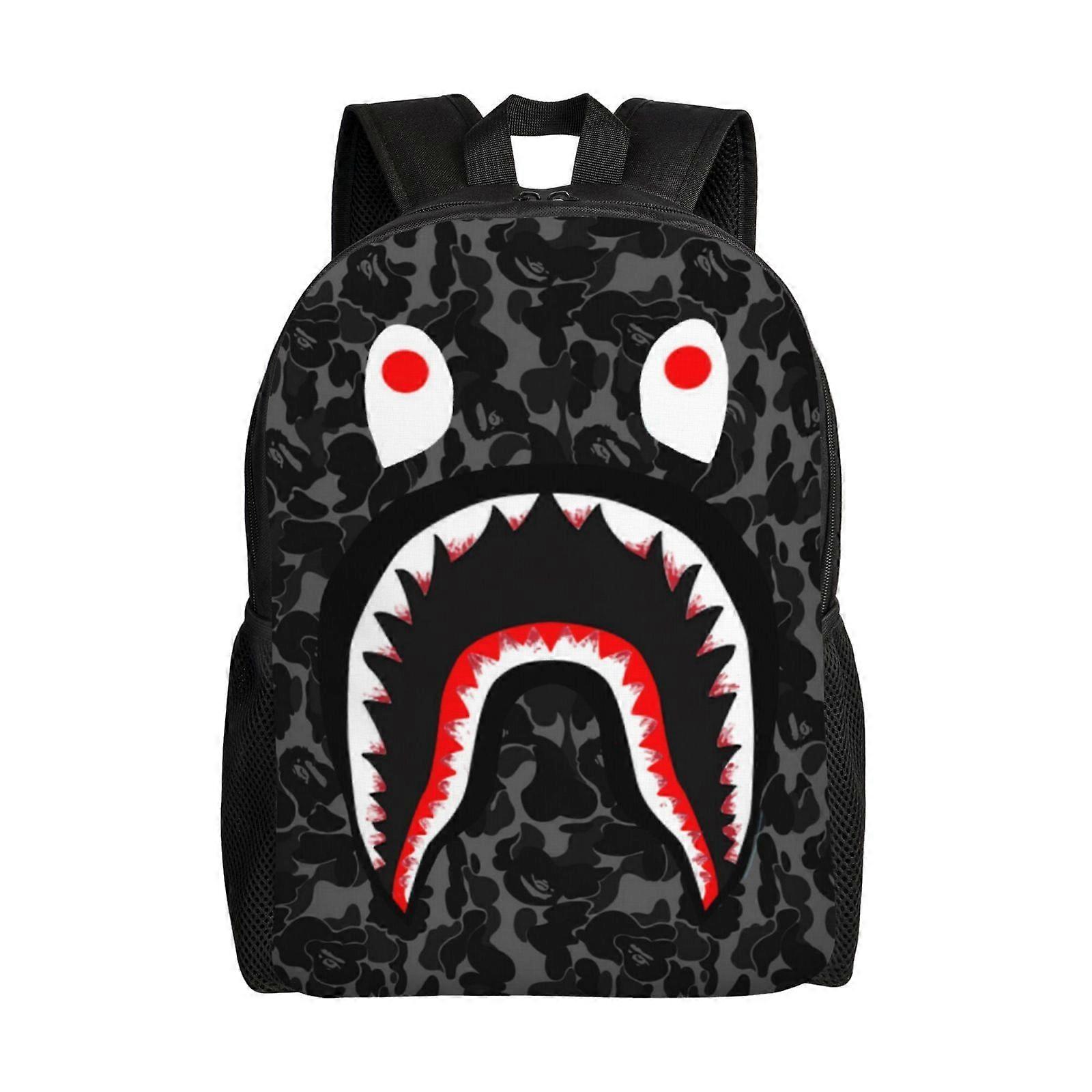 الهيب هوب التمويه Bape Shark حقيبة الظهر المقاومة للماء حقائب المدرسة الجامعية حقيبة الكتب السفر المشي لمسافات طويلة التخييم Daypack ل Adu-XTYD251