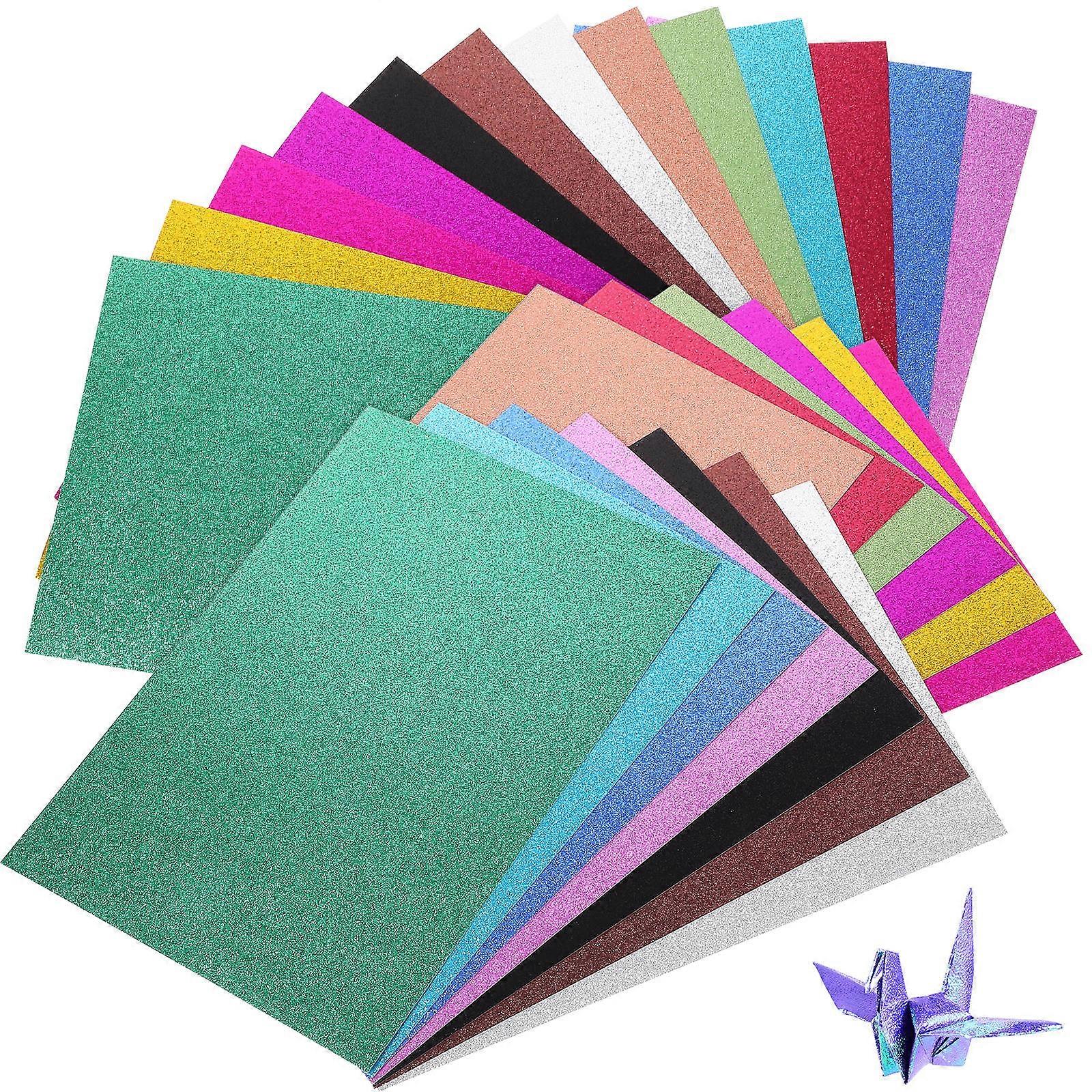 Glitter Cardstock Paper for Crafts with Assorted Colors Brightly Printed for Kids 26 Sheets
