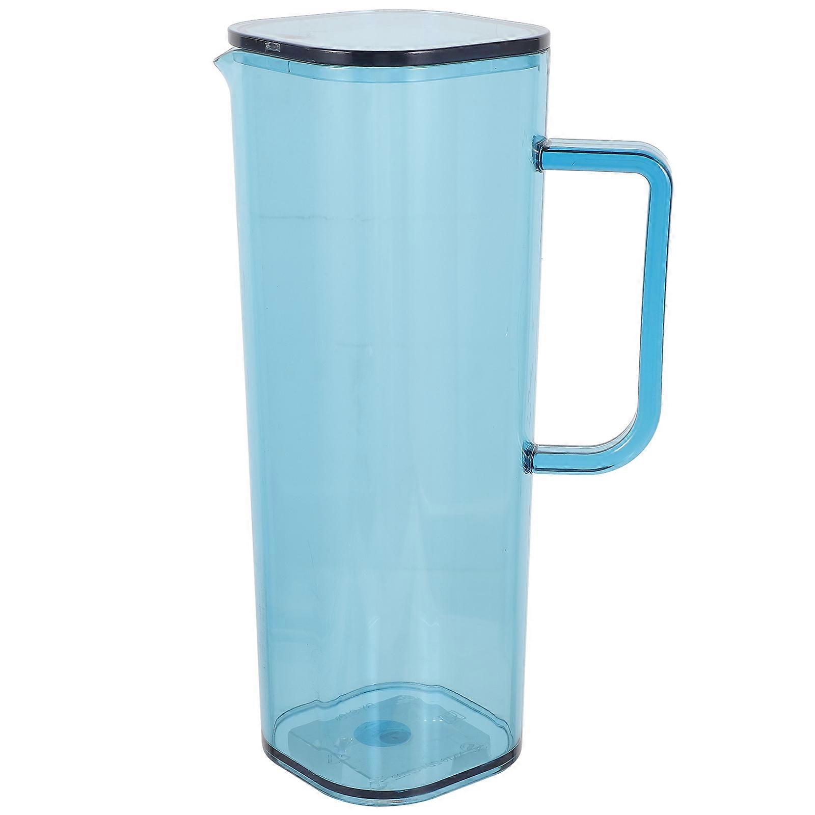 Blue Acrylic Water Pitcher with Ergonomic Handle for Storage Use and Family Parties Fits in Fridge 0.8L
