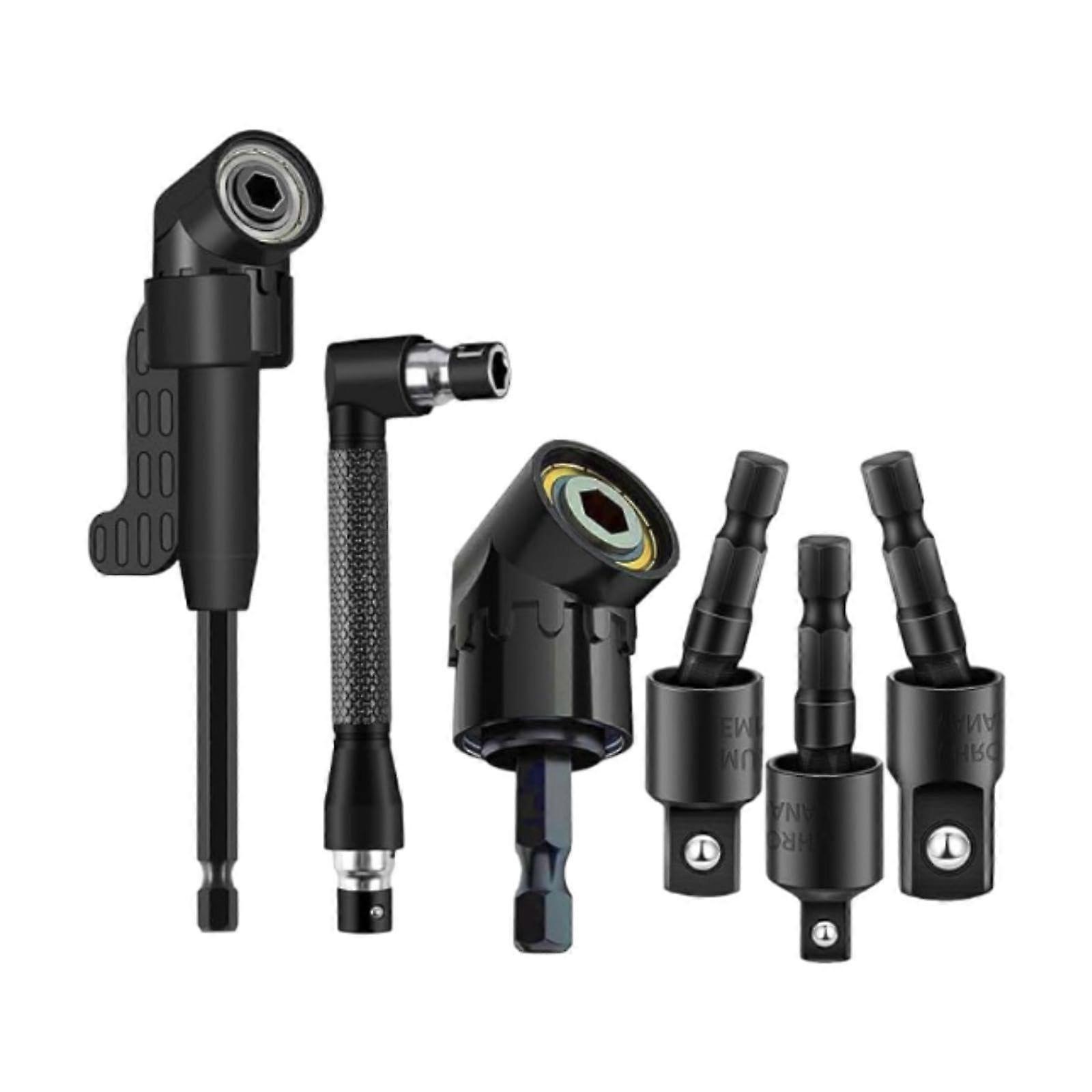 Right Angle Steel Drill Bits Set of 6 with Hex Shank 105° Angle Adapter for Easy Garage Installation and Sturdy Use