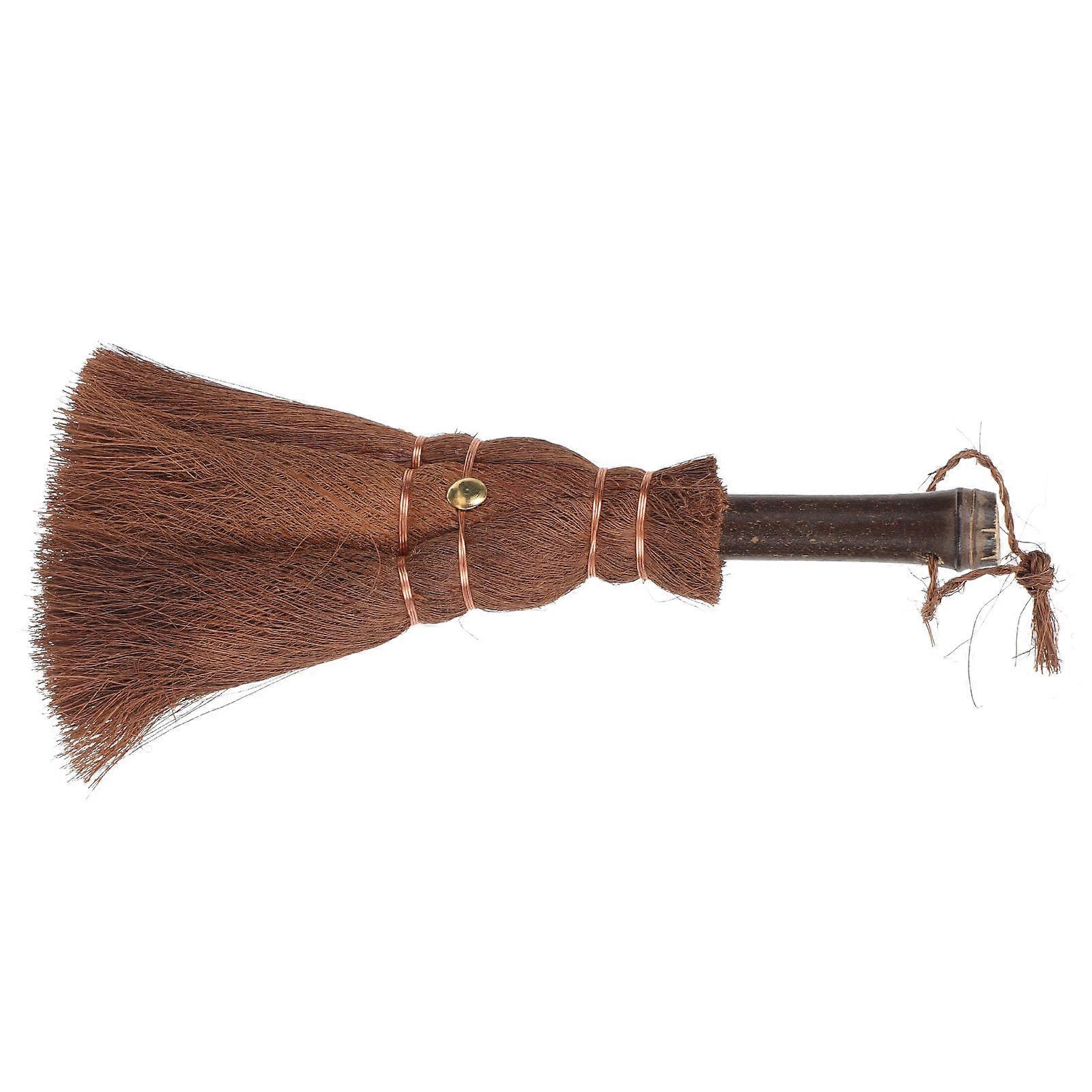 Handmade Woven Broom for Cleaning Use Crafted with Synthesis Material Light Brown Small Size