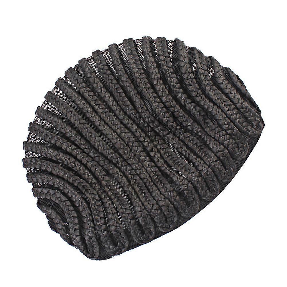 2pcs Black Cornrow Braids Crochet Wig Caps Elastic Sew Dome Net Wig Caps for Braiding Wigs