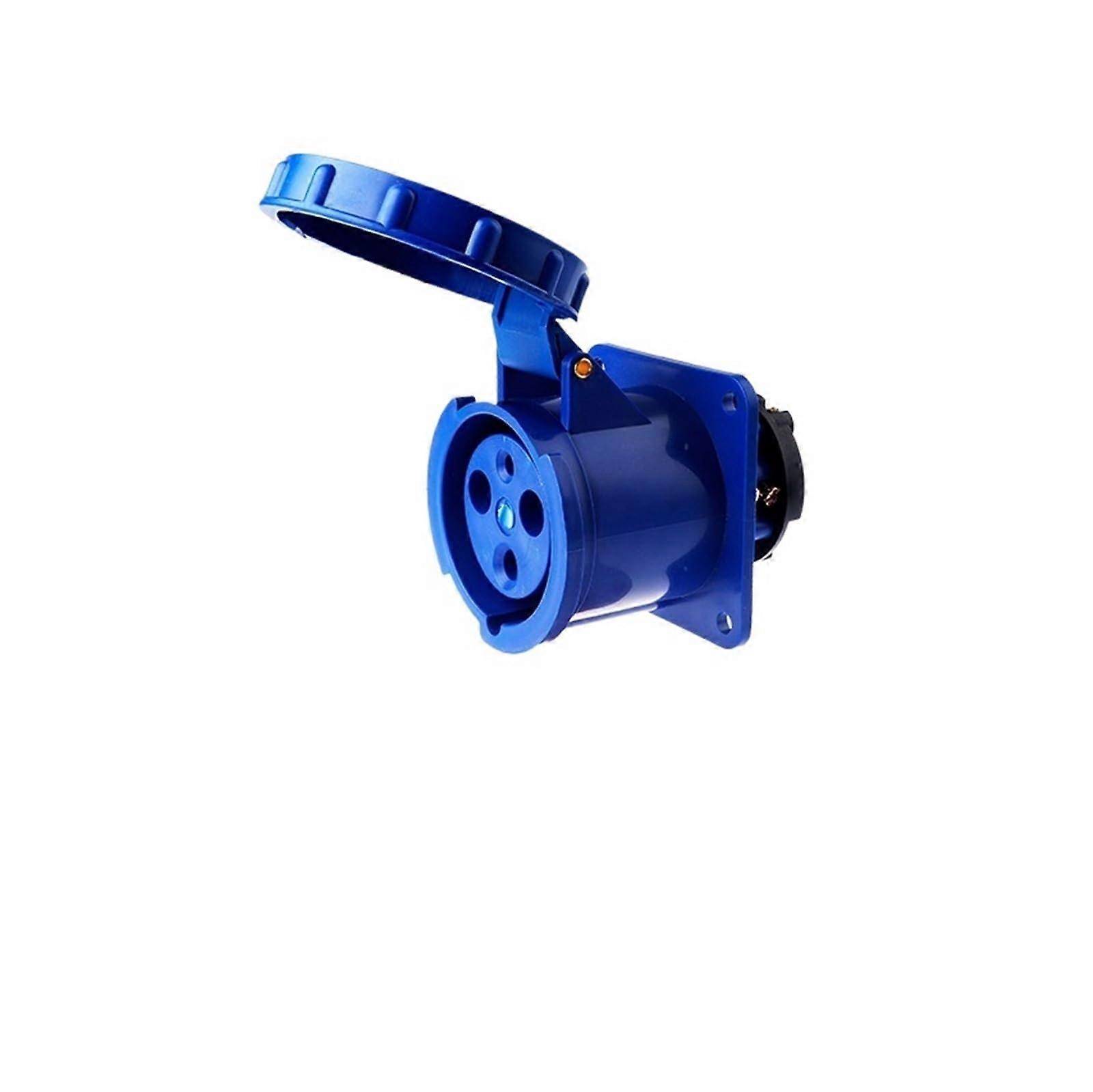 Waterproof Industrial Plug 63A/125A 3core 4core 5hole Coupler Aviation Socket Male and Female Docking (3 Core 63A Concealed Socket)