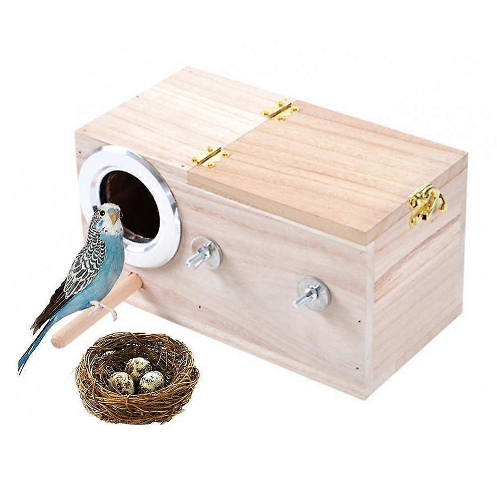 Pet Birdhouse Parakeet Nest Box Birdhouse Budgie Wood Incubator for Lovebirds Parrotlets Reconciling Box