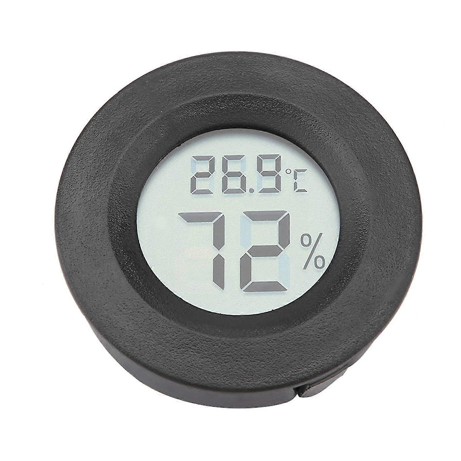 Mini Digital LCD Thermometer & Hygrometer - Round Temperature & Humidity Meter for Reptiles & Terrariums