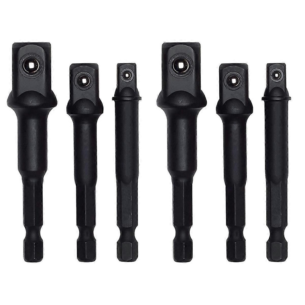6x Impact Grade Socket Adapter/Extension Set | Turns Power Drill Into High Speed Nut Driver