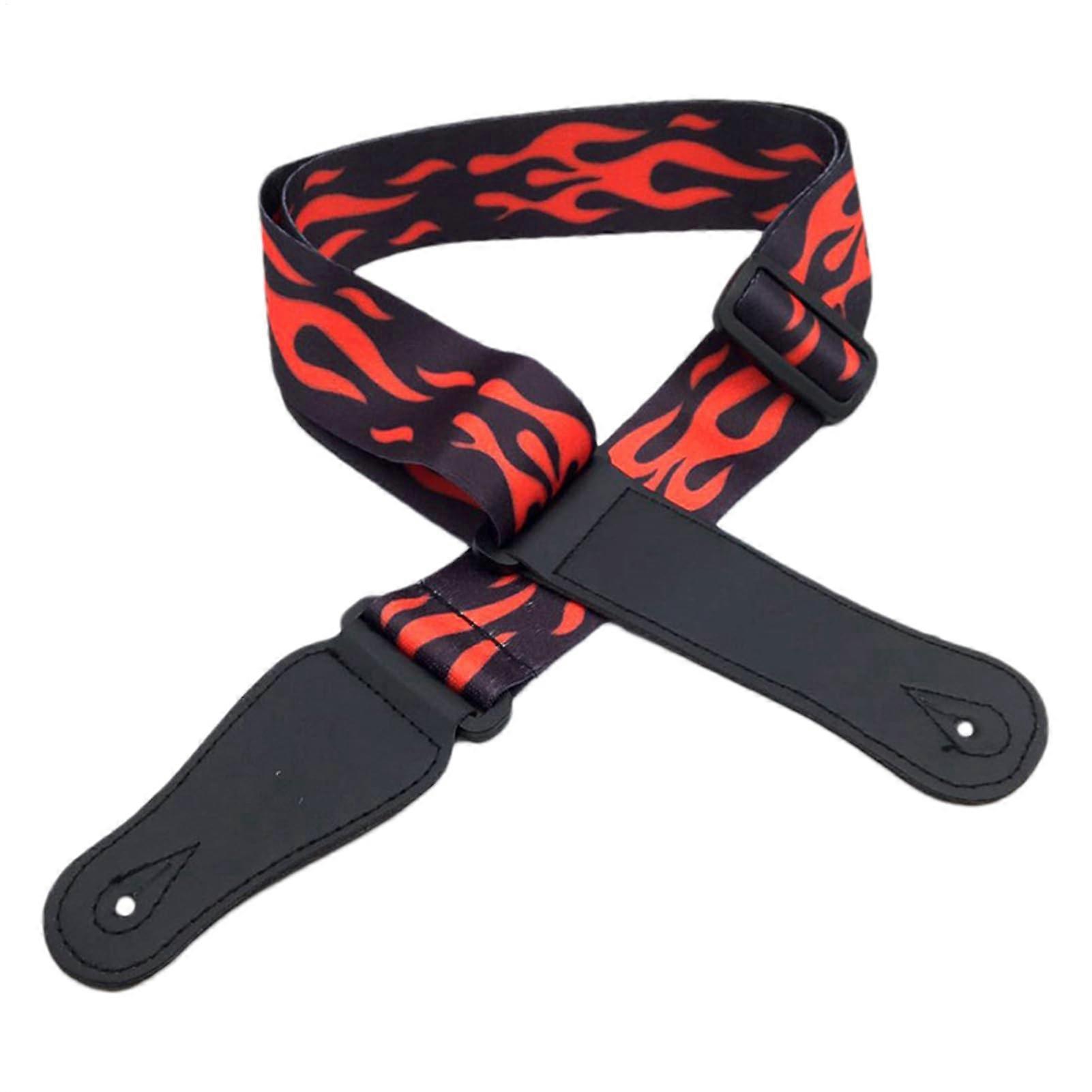 Guitar Strap - Adjustable Instrument Strap, Portable Electric Flame Sling | Stylish Performance Accessory with Enhanced Shoulder Support