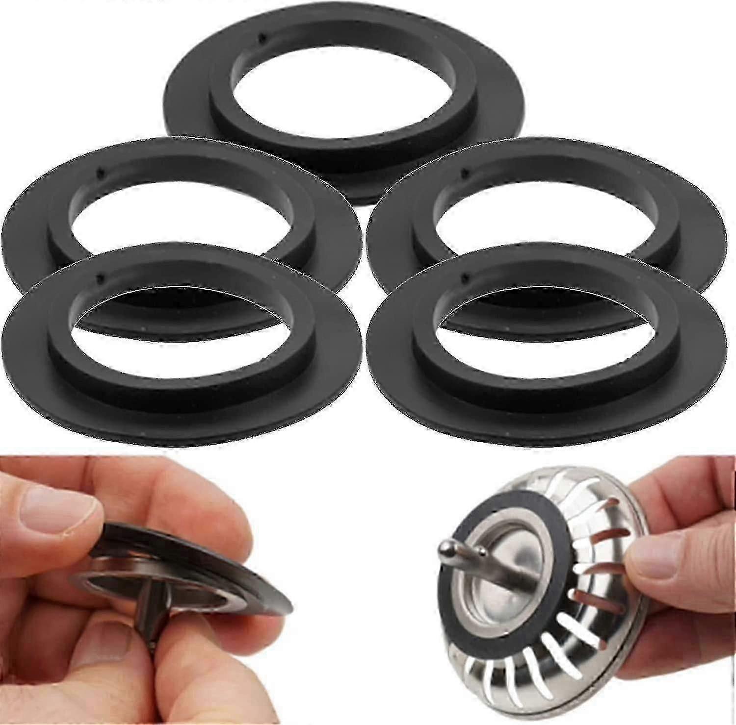 O-ring Seal Rubber, 5 Pcs Bath Plug Seals, Kitchen Sink Basin Snap Rubber Seal Washers Compatible Franke Basket Strainer Plugs Compatible 82 83mm-mxbc