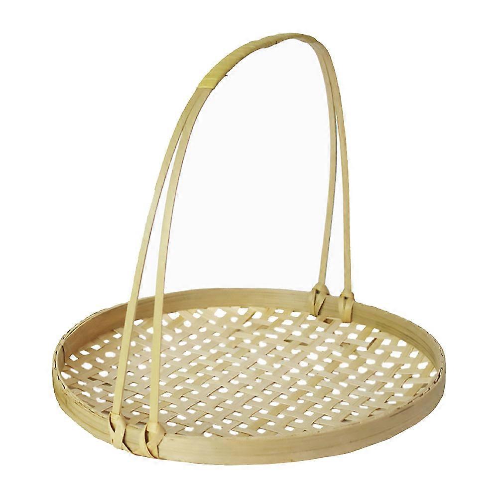 Classic Hand Basket for Storage Light Yellow Woven Container 1 Pc