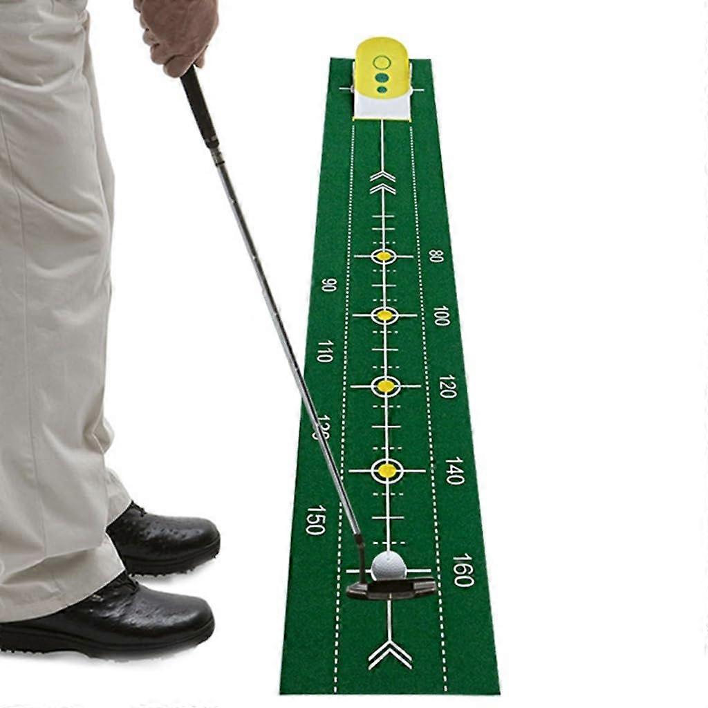 Golf Putting Drill Mat 35x230cm - Indoor Exercise Green with Accurate Scale Line for Home and Office Golf Practice