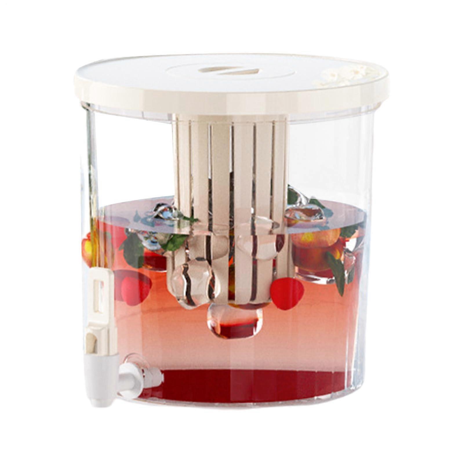 Drink Dispenser for Refrigerator 4.5L Airtight Container with Tap and Filter Ideal for Kitchen, Camping, Hotel Use, White