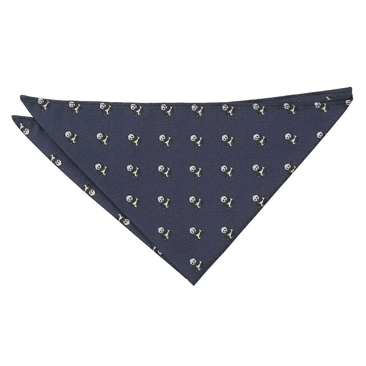 Navy Blue Panda Embroidered Pocket Square