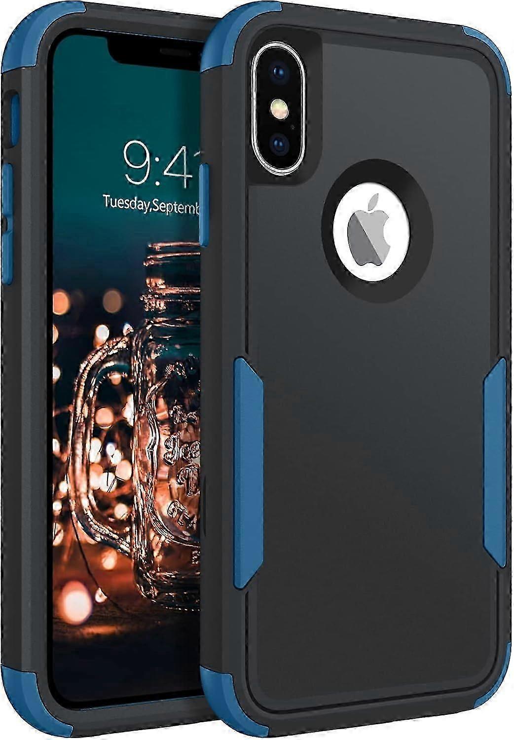 TIANYING for iPhone X Case, iPhone Xs Case, 3 in 1 Heavy Duty Rugged Hybrid Hard PC Soft TPU Bumper Shockproof Non-Slip Protective Cases Cover for iPh