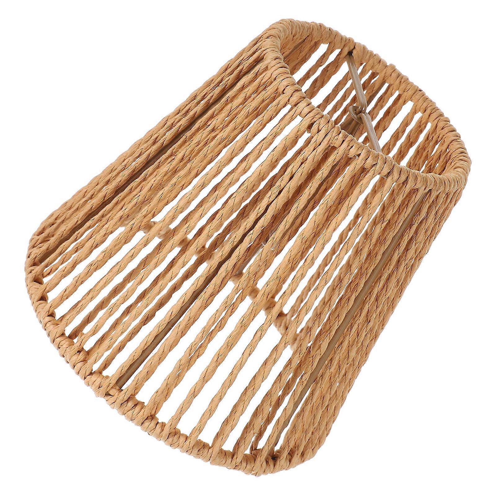 Rustic Paper Rope Woven Lampshade Cover For Bedroom Ceiling Lamp Light Diffusion 1 Set