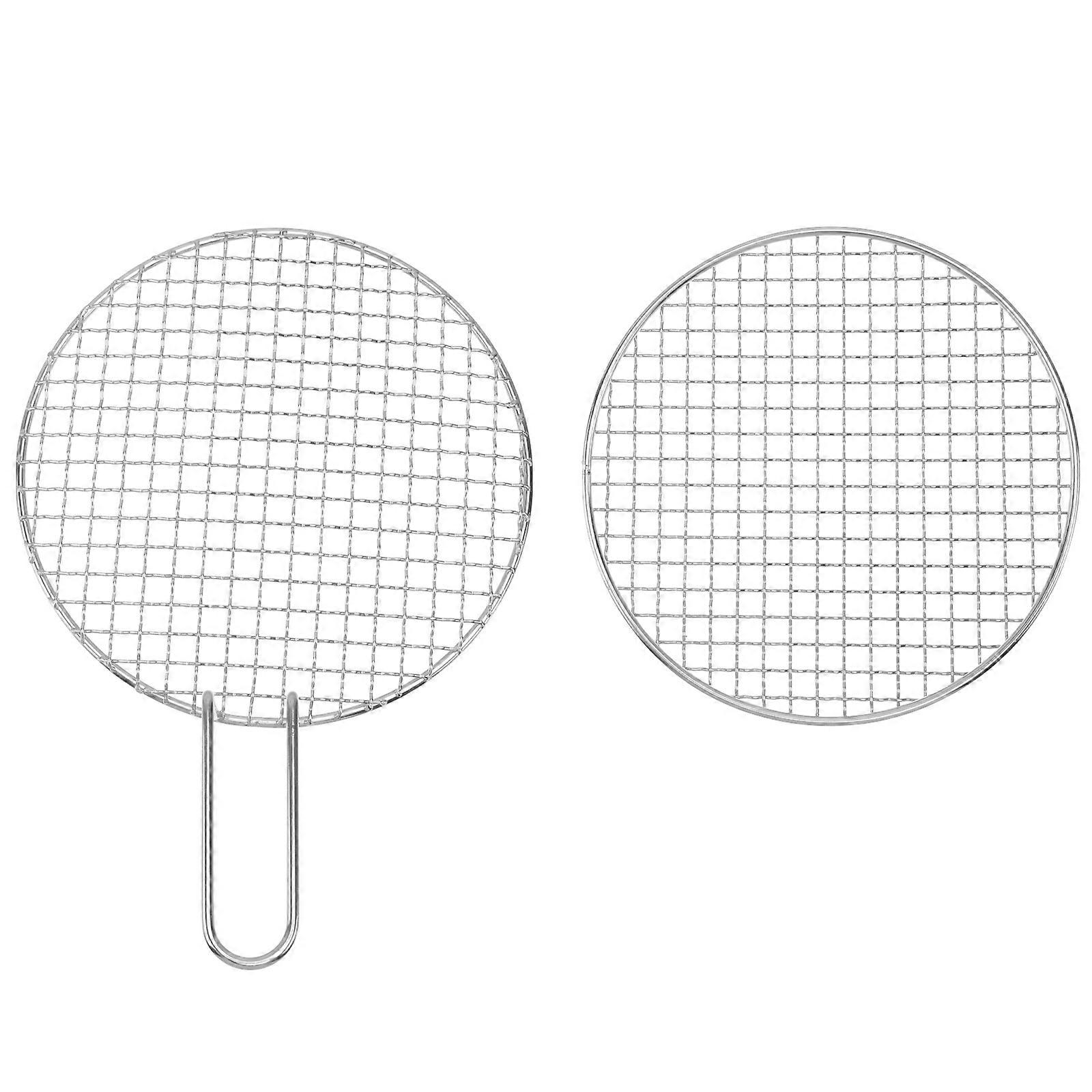 Here's a refined and professional product description based on your input:
**2pcs Stainless Steel Barbecue Mesh – Thickened Round BBQ Grill Net