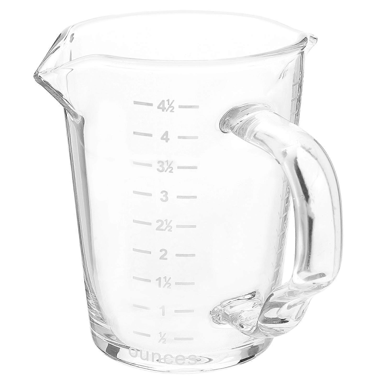 Handheld Milk Measuring Cup Coffee Cup Espresso Glass Transparent Glass Cup with Scale 1 Set