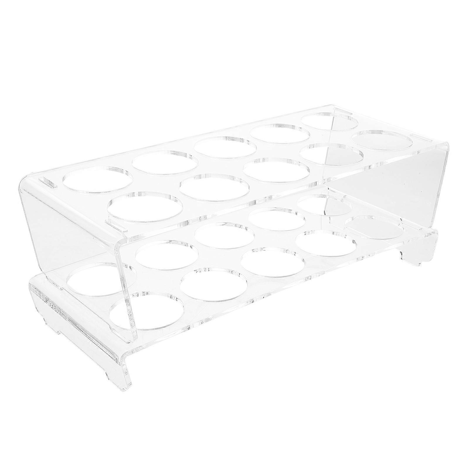 Clear Acrylic Egg Storage Rack for Refrigerator – Space Saving, Slip Resistant Egg Holder for Easy Access and Easy Cleaning, Fits Most Kitchen