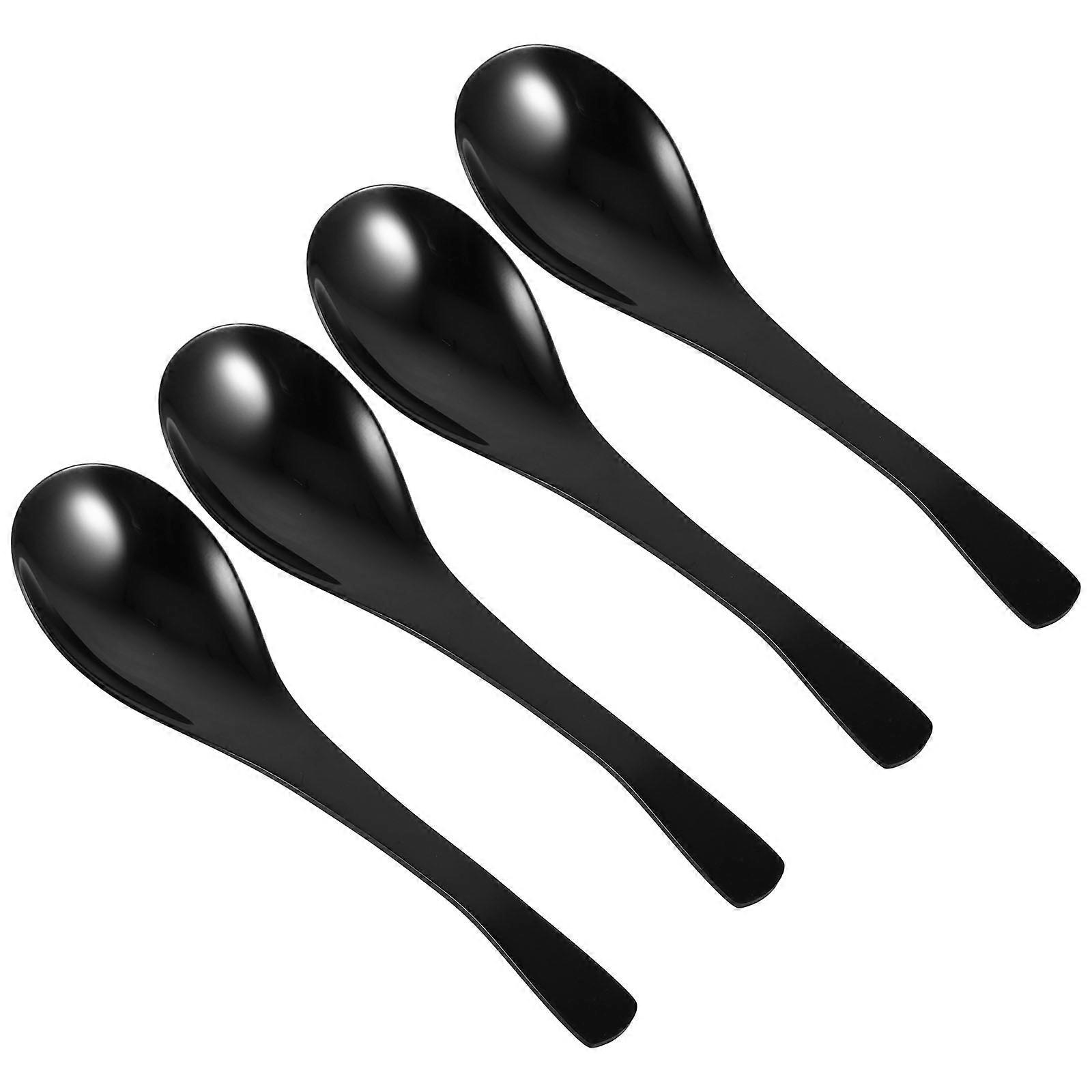 4pcs Deep Bottom Soup Spoons Thickened Dinner Spoons Ideal for Family Meals and Broth