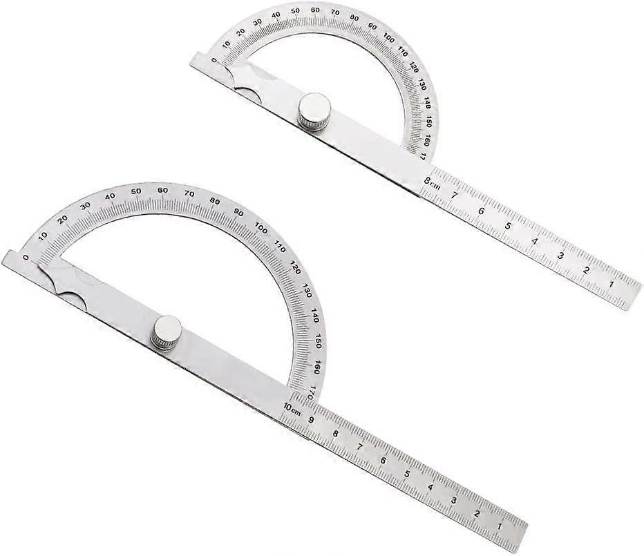 Stainless Protractor Set - 0-180 Angle Finder (2pcs)