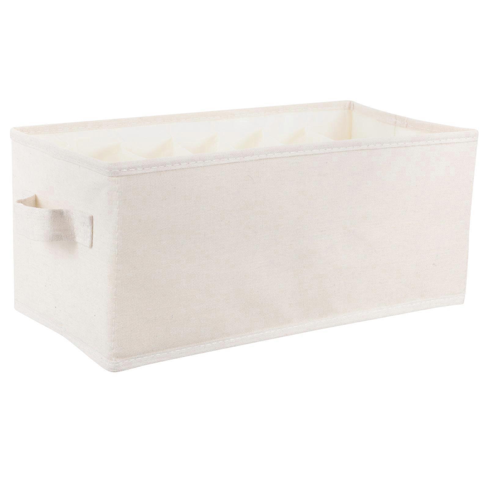 Fabric Storage Organizer Box with Multi Grid Compartments for Clothes, Pants, and Linen   Easy Access Clothing Drawer Basket for Wardrobe Organization