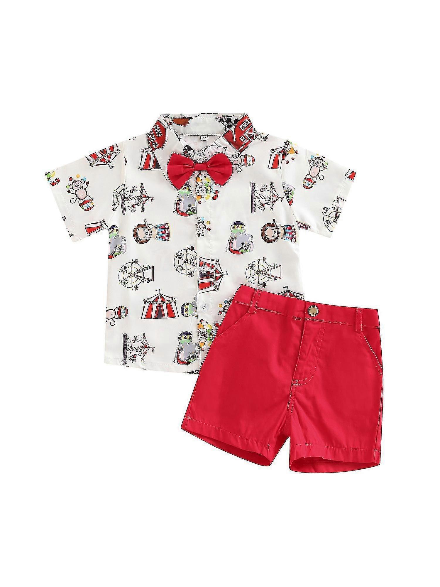 Toddler Baby Boy Outfit Set with Farm Circus Print