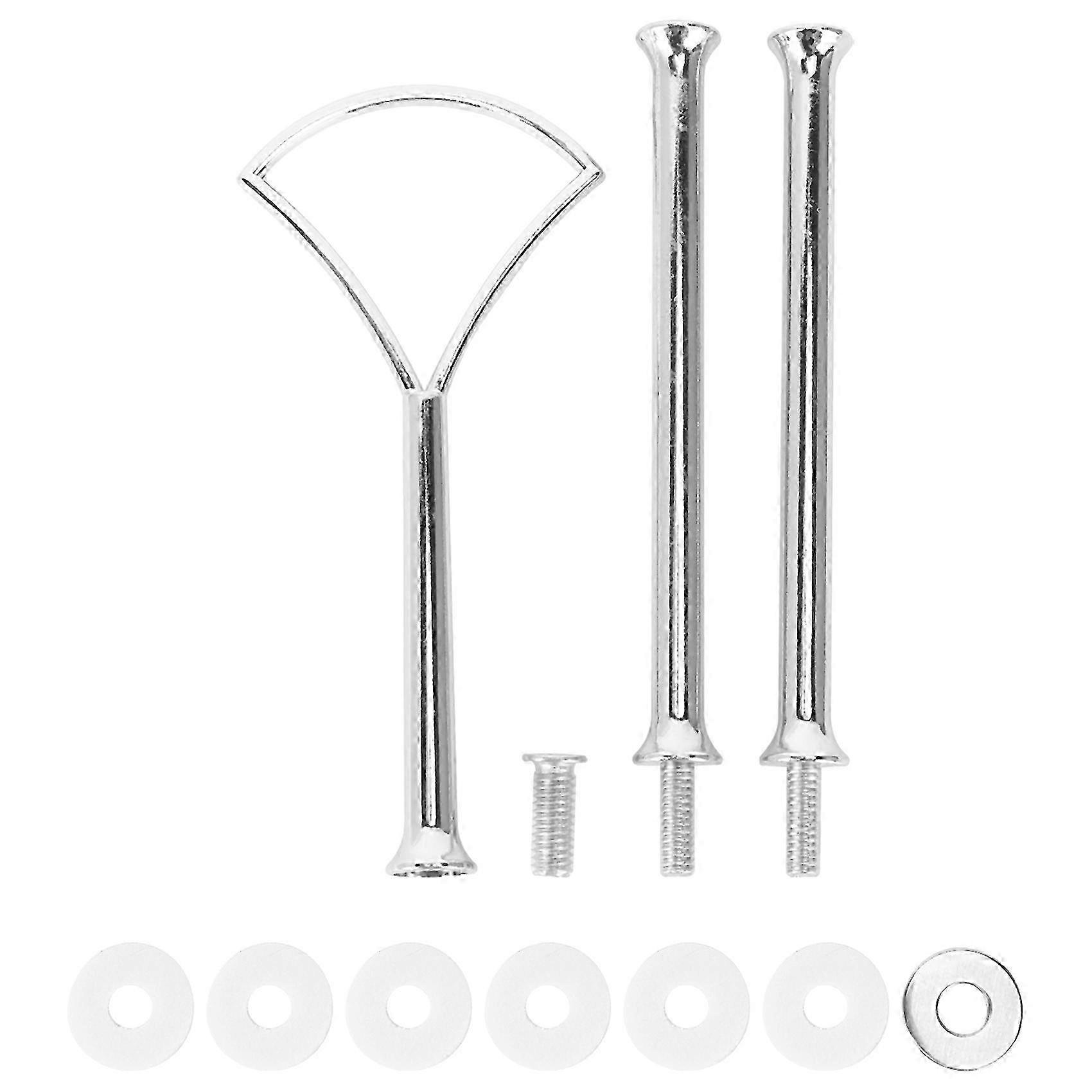 1 set 2 3 Tier Cake Plate Stand Heavy Metal Center Handle Fitting Hardware Rod