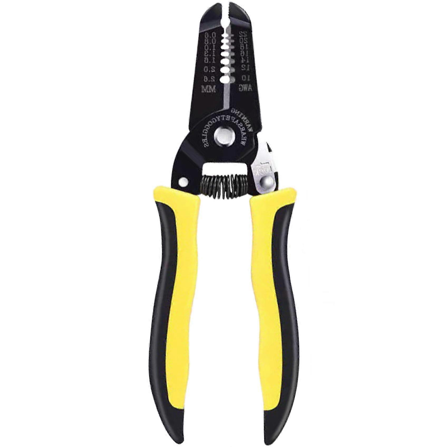 1022 AWG Wire Stripper Cutter with Safety Lock, MultiFunction Tool for Solid and Stranded Cables