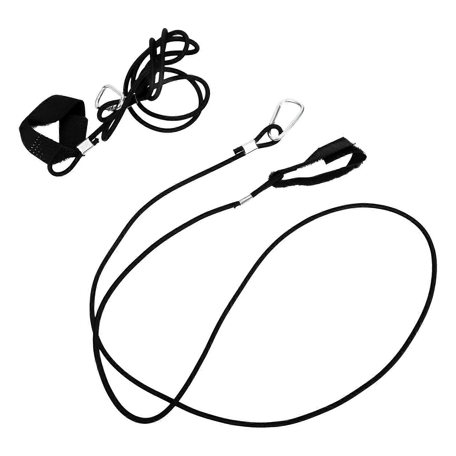 2Pcs Kayak Paddle Leash Stretchable For Stabilize Kayaks Outdoor Use In Black Color