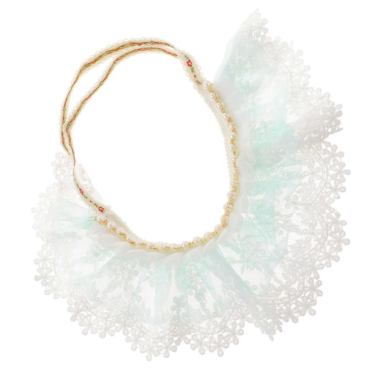 Collar and Scarf Set Made of Lace and Pearl for Everyday Wear and Special Occasions Size Adjustable