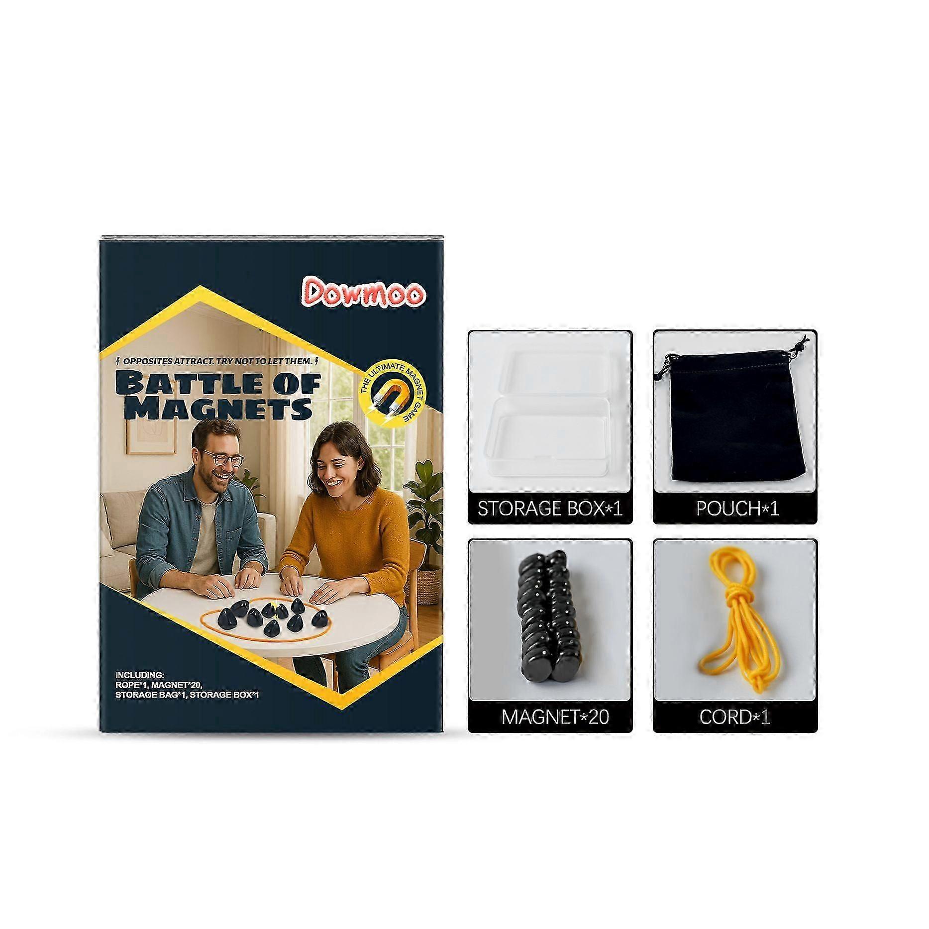 Magnetic Game Chess, Magnet Game, Magneti Board Games with String for Family Night Travel, Magnet Chess Set with 20 Stones, Portable Magnetic Games fo
