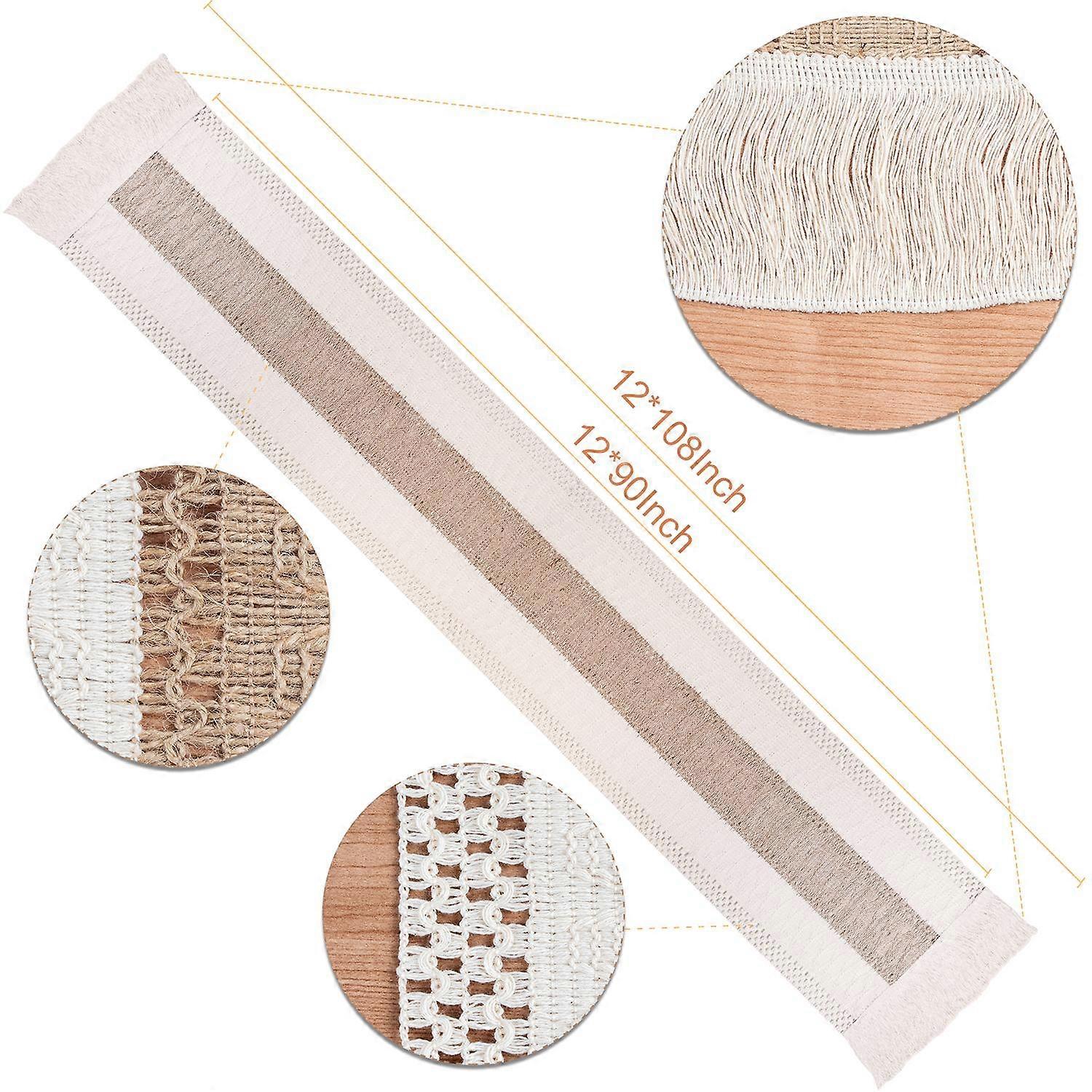 Linge de table en toile de jute tissé avec frange faite à la main rustique Jute Village Chambre