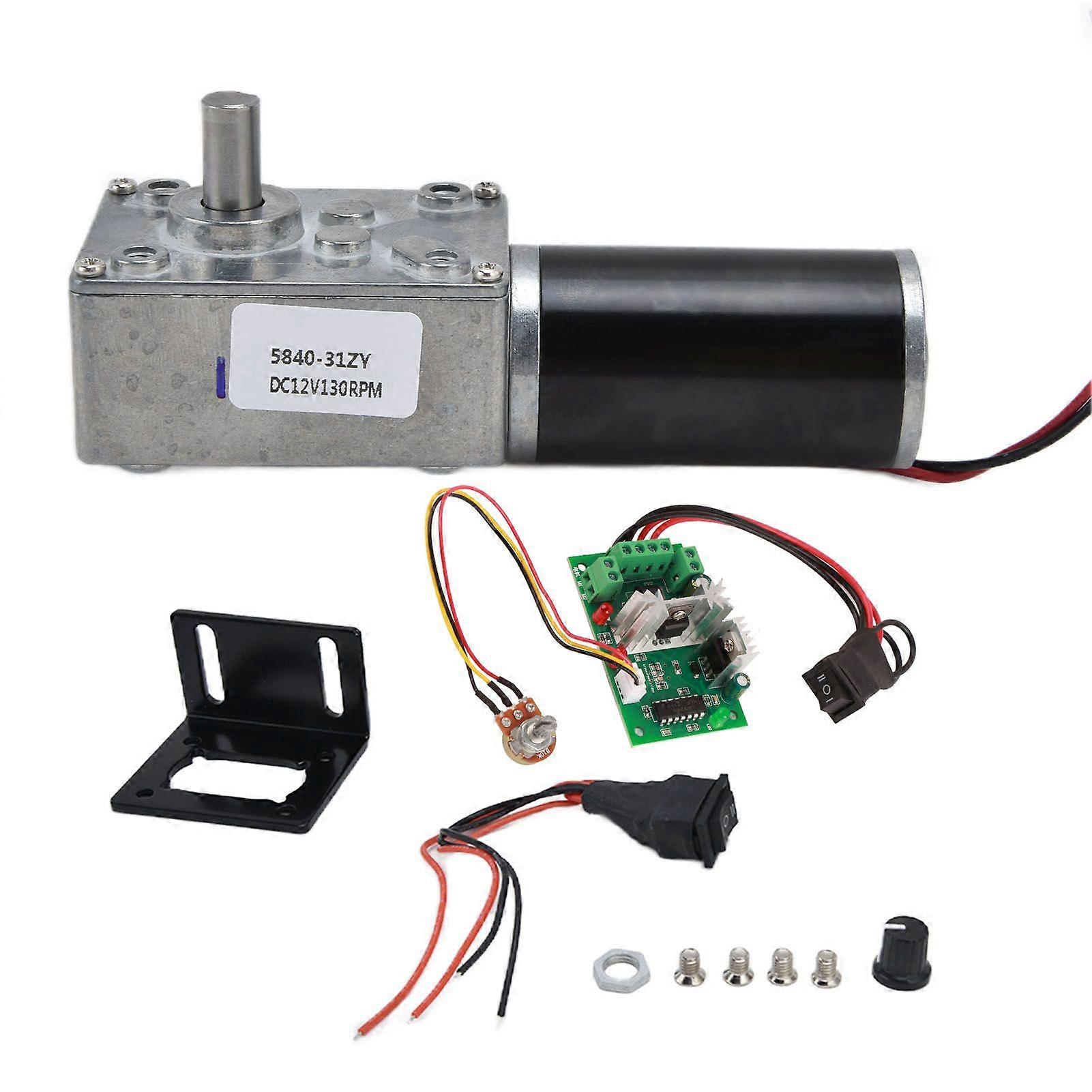 DC12V Geared Motor Turbo Worm Speed Reduction Machinery Accessories with 8mm Shaft 584031ZY12V130RPM