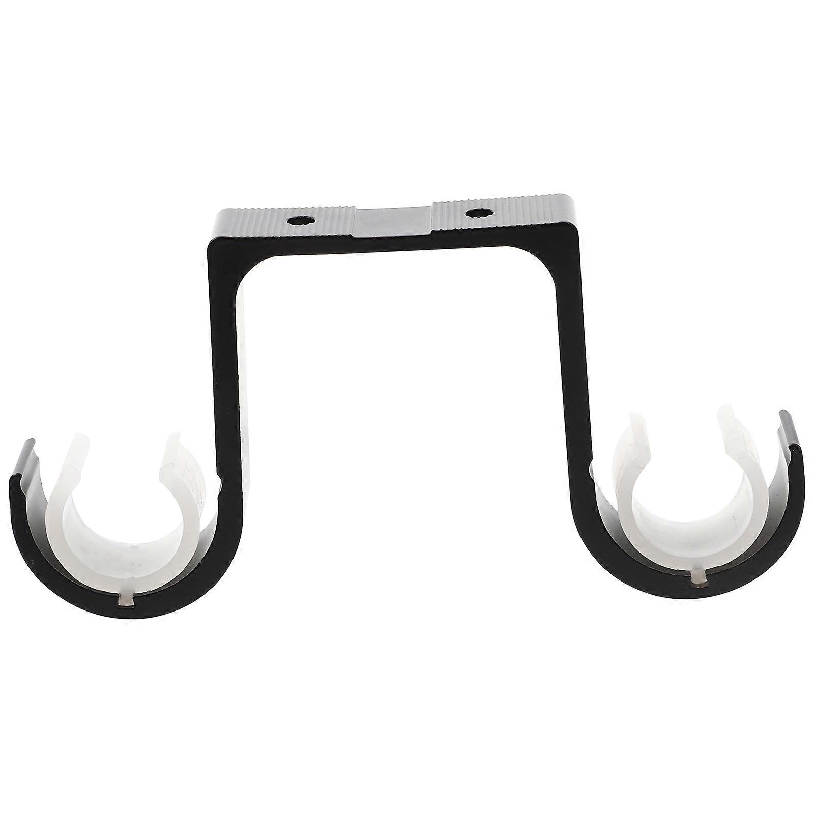 Double Curtain Rod Bracket Aluminum Alloy for Ceiling Mount 3Pcs Sturdy Support