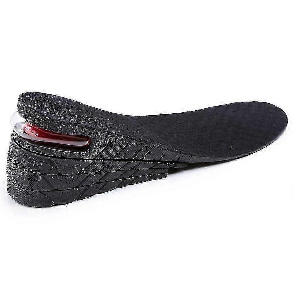 Adjustable 4-Layer Self-Growing Insoles for All Shoe Sizes, 9cm Height in Black for Enhanced Comfort