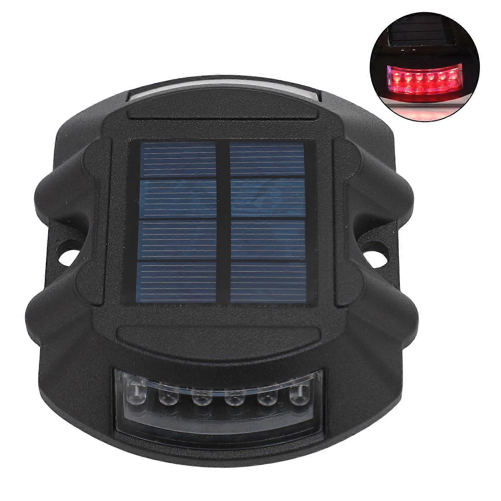 LED Solar Dock Light Ground Waterpoof Solar Powered Smart Sensing Garden Lights for Landscape Driveway 6V 1.8W Black Red