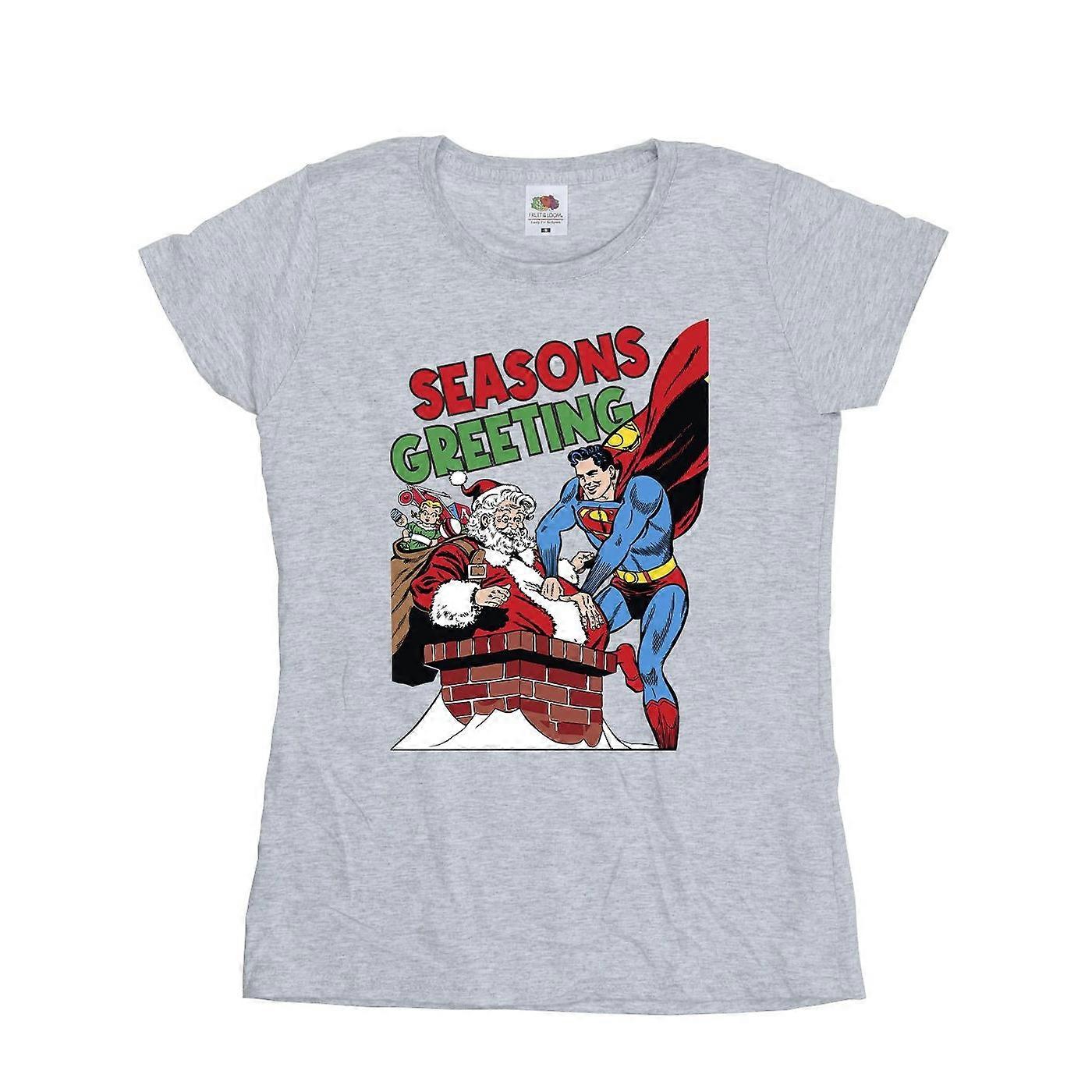 DC Comics Dame / Dame Superman Santa Comic Bomull T-skjorte