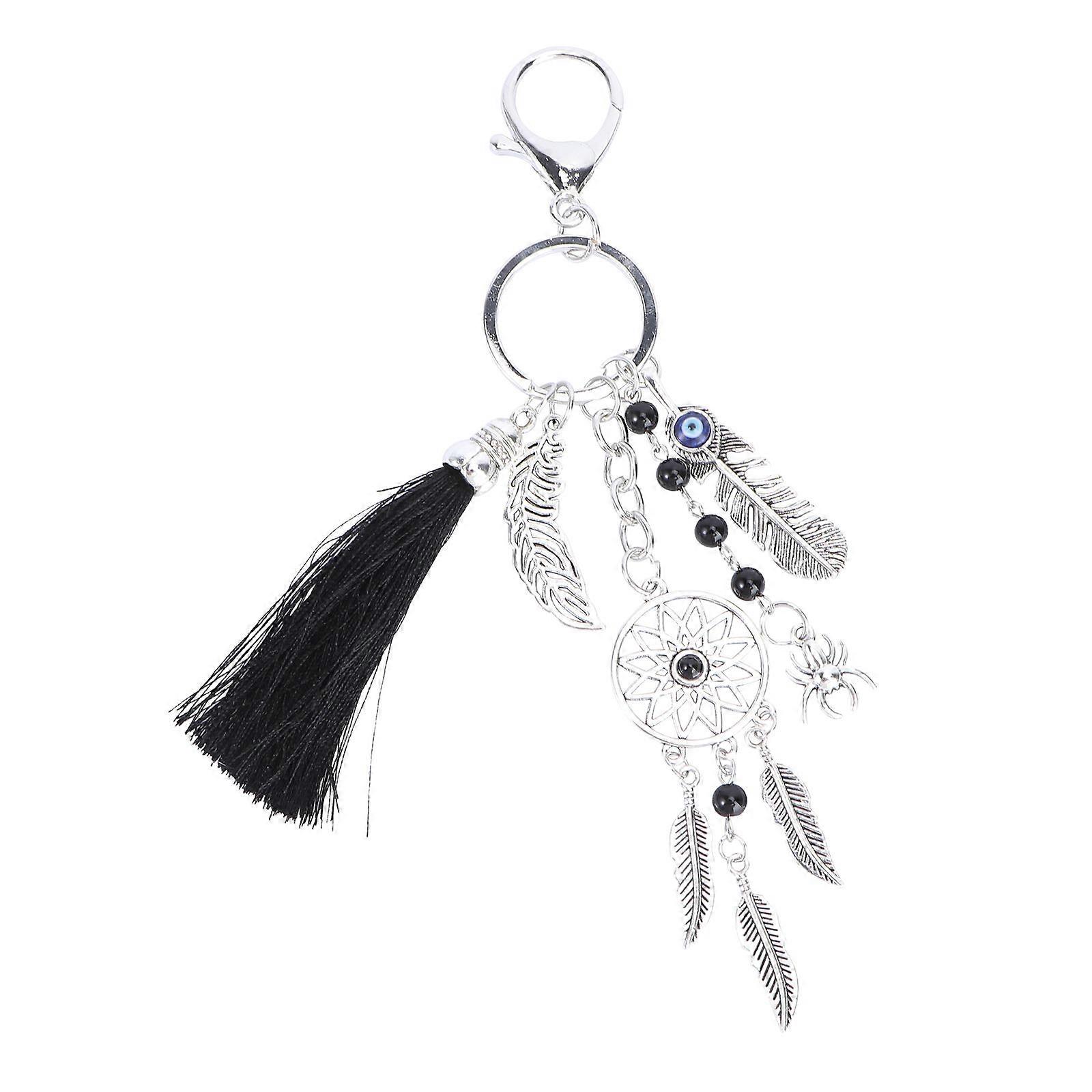 Bag Pendant Alloy Keychain Portable for Key and Bag Black Decorative 1Pc