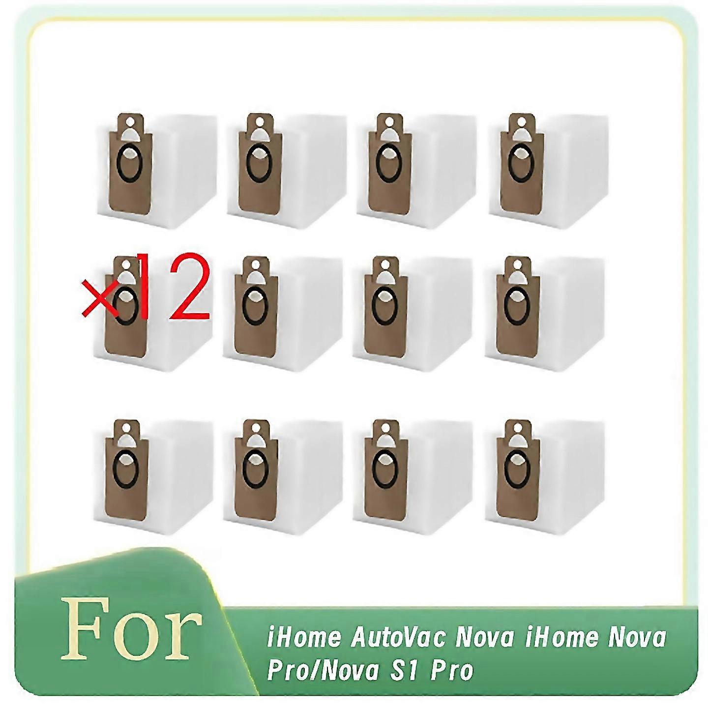 For 12 Pcs Dust Bag For Ihome Autovac Nova Ihome Nova Pronova S1 Pro Sweeper Accessories Enhanced