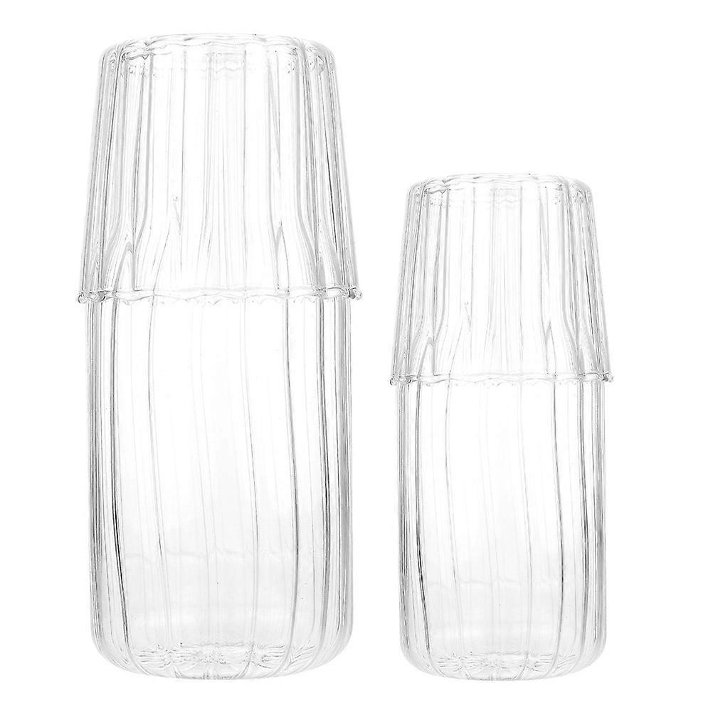 Glass Pitcher Cold Water Container for Household Use 2Sets with Lid