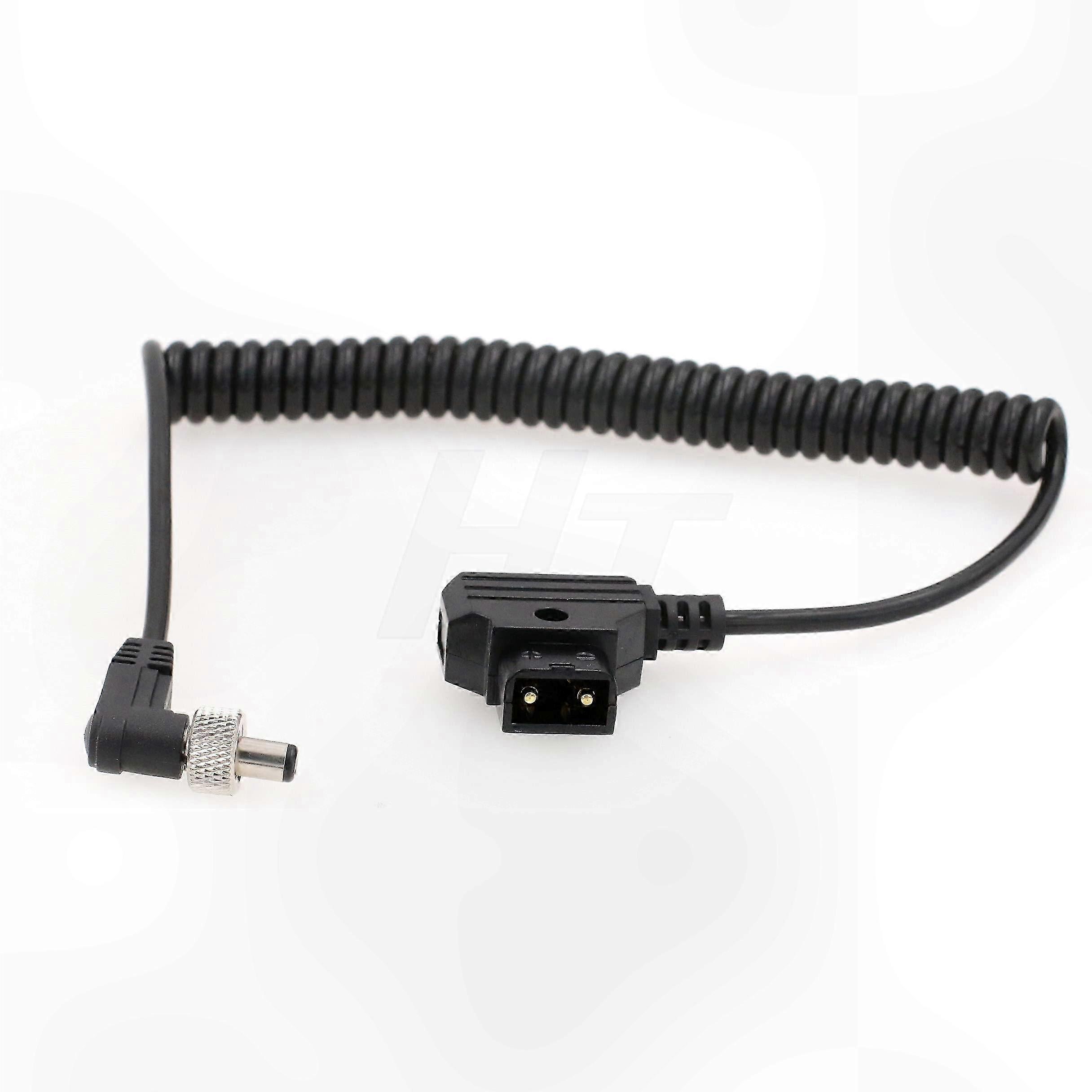 Coiled Power Cable for Monitors with D-Tap to Locking DC Connection